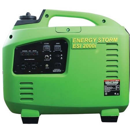 LIFAN Portable and Inverter Generator, Gasoline, 1,600 W Rated, 2,000 W Surge, Recoil Start, 18 A ESI2000I CA